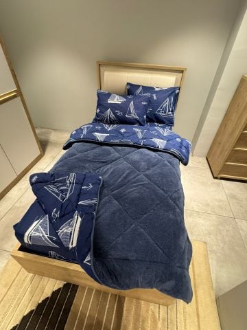 Tek Kişilik Welsoft Pufidik Uyku Seti Lacivert Marine