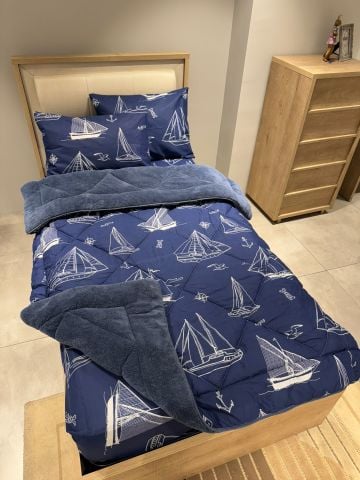 Tek Kişilik Welsoft Pufidik Uyku Seti Lacivert Marine