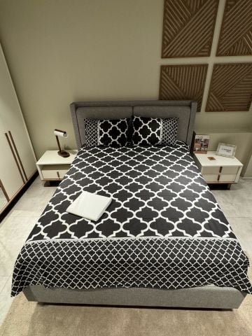 Marka Outlet Nevresim Takımı  ( Lastikli Çarşaf) Çift Kişilik Black Cloud