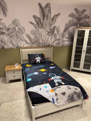 Marka Outlet Tek kişilik Nevresim Takımı (Lastikli Çarşaflı)  Astronot