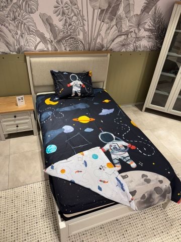 Marka Outlet Tek kişilik Nevresim Takımı (Lastikli Çarşaflı)  Astronot