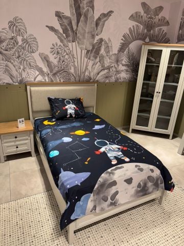 Marka Outlet Tek kişilik Nevresim Takımı (Lastikli Çarşaflı)  Astronot