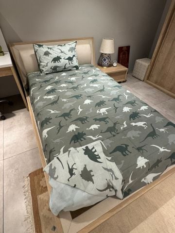 Marka Outlet Tek kişilik Nevresim Takımı (Lastikli Çarşaflı)  Dinazor