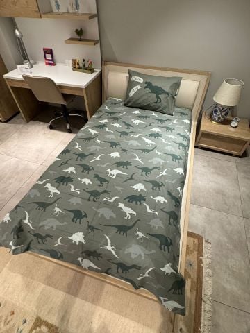 Marka Outlet Tek kişilik Nevresim Takımı (Lastikli Çarşaflı)  Dinazor