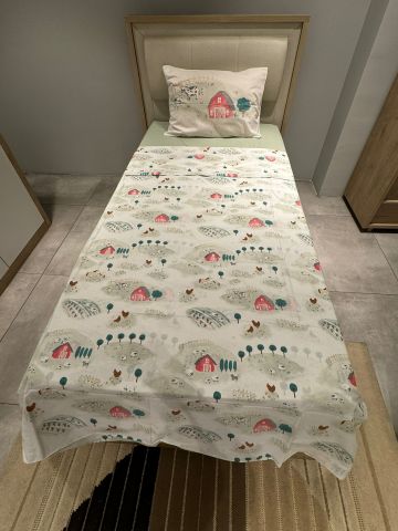 Marka Outlet Tek kişilik Nevresim Takımı (Lastikli Çarşaflı) Milka