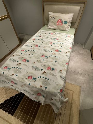 Marka Outlet Tek kişilik Nevresim Takımı (Lastikli Çarşaflı) Milka