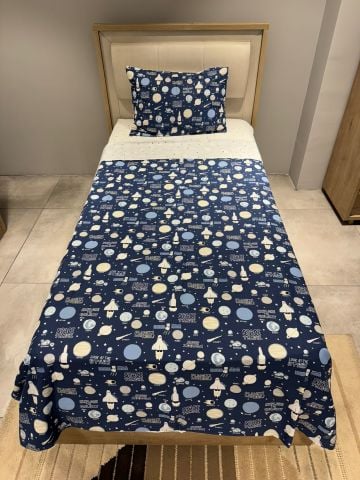 Marka Outlet Tek kişilik Nevresim Takımı (Lastikli Çarşaflı) Space