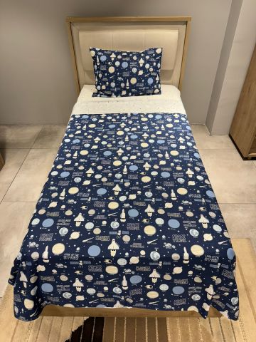 Outlet Tek Kişilik Nevresim Takımı ( Çarşafı Lastikli) Space