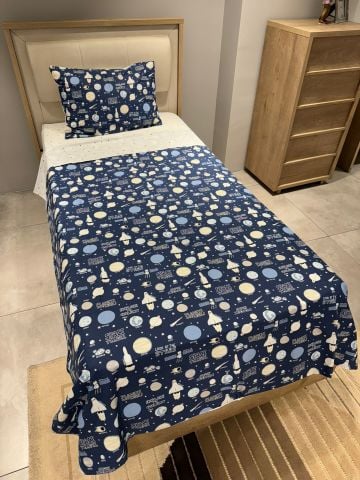 Marka Outlet Tek kişilik Nevresim Takımı (Lastikli Çarşaflı) Space
