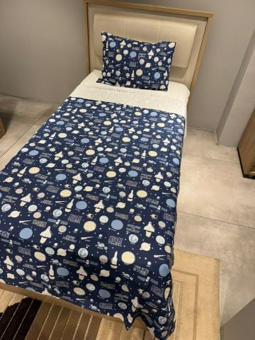 Marka Outlet Tek kişilik Nevresim Takımı (Lastikli Çarşaflı) Space