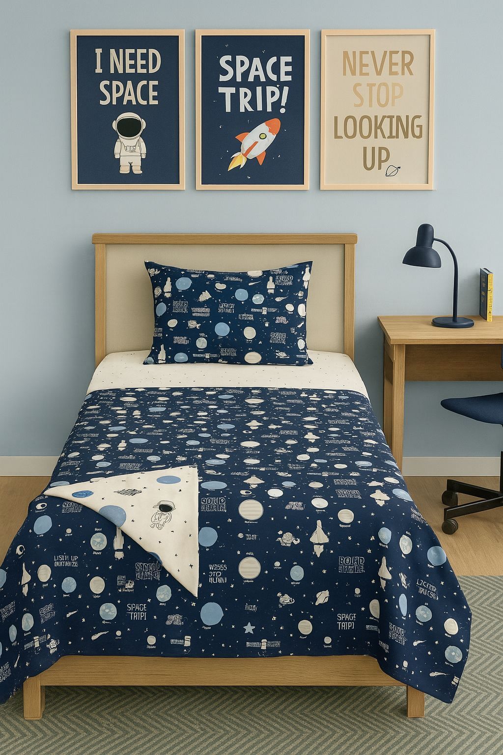 Marka Outlet Tek kişilik Nevresim Takımı (Lastikli Çarşaflı) Space