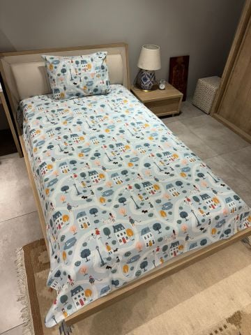 Marka Outlet Tek kişilik Nevresim Takımı (Lastikli Çarşaflı) Fishers