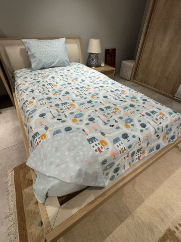 Marka Outlet Tek kişilik Nevresim Takımı (Lastikli Çarşaflı) Fishers