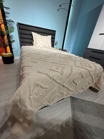 Violacasa Estiva Puffy Tek Kişilik Yatak Örtüsü Dailing Cappicuno