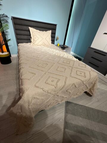 Violacasa Estiva Puffy Tek Kişilik Yatak Örtüsü Dailing Cappicuno