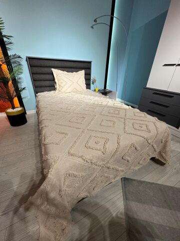 Violacasa Estiva Puffy Tek Kişilik Yatak Örtüsü Dailing Cappicuno