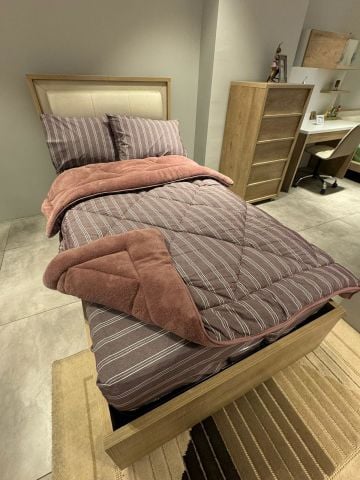 Tek Kişilik Welsoft Pufidik Uyku Seti Naturel Series Kül Moru