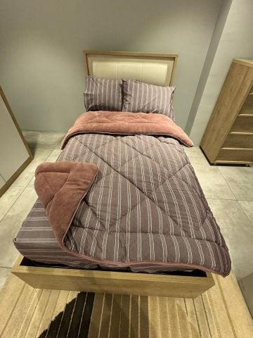 Tek Kişilik Welsoft Pufidik Uyku Seti Naturel Series Kül Moru