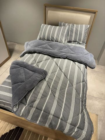 Tek Kişilik Welsoft Pufidik Uyku Seti Naturel Series Antrasit