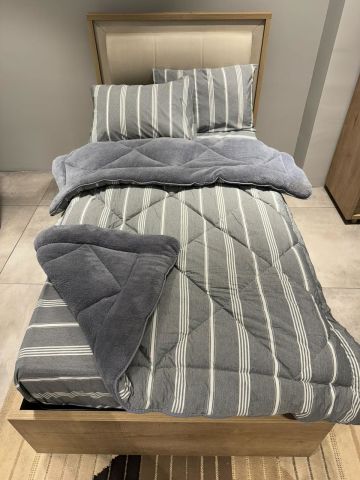 Tek Kişilik Welsoft Pufidik Uyku Seti Naturel Series Antrasit