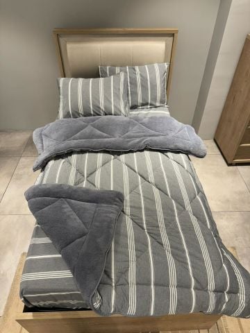Tek Kişilik Welsoft Pufidik Uyku Seti Naturel Series Antrasit