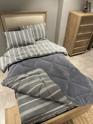 Tek Kişilik Welsoft Pufidik Uyku Seti Naturel Series Antrasit