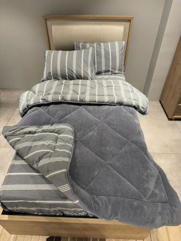 Tek Kişilik Welsoft Pufidik Uyku Seti Naturel Series Antrasit