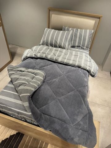 Tek Kişilik Welsoft Pufidik Uyku Seti Naturel Series Antrasit