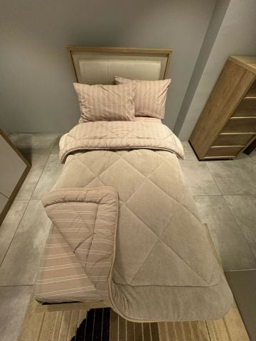 Tek Kişilik Welsoft Pufidik Uyku Seti Naturel Series Bej