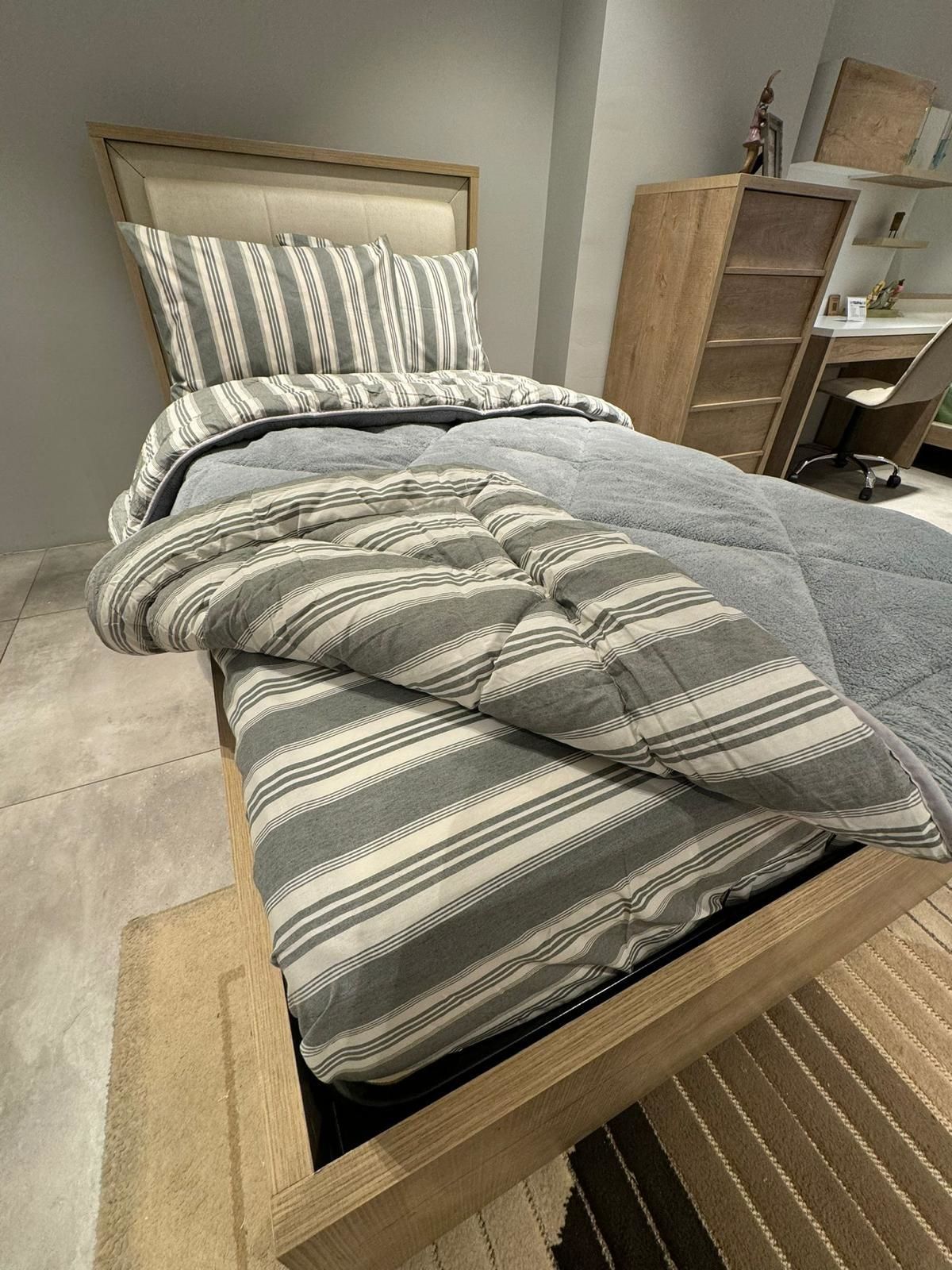 Tek Kişilik Welsoft Pufidik Uyku Seti Naturel Series Gri