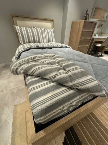 Tek Kişilik Welsoft Pufidik Uyku Seti Naturel Series Gri