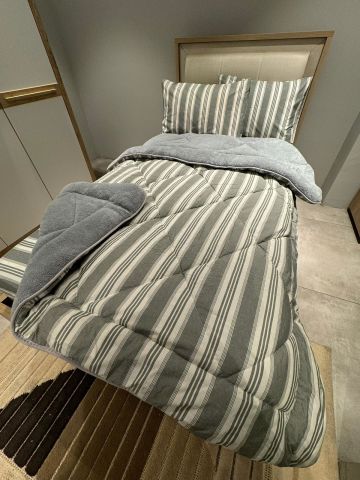 Tek Kişilik Welsoft Pufidik Uyku Seti Naturel Series Gri