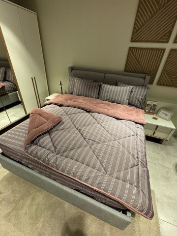 Çift Kişilik Welsoft Pufidik Uyku Seti Naturel Series Kül Moru (Lastikli Çarşaflı)