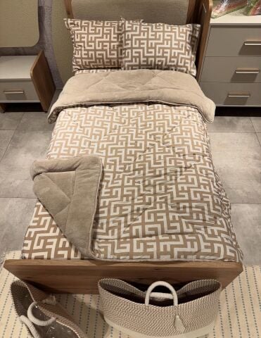 Tek Kişilik Welsoft Pufidik Uyku Seti Bej Labirent