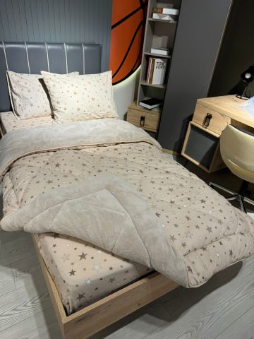 Tek Kişilik Welsoft Pufidik Uyku Seti Bej Yıldız