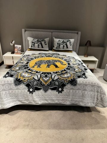 Merinos Relax Çift Kişilik Battaniye Seti Ozzy Gri