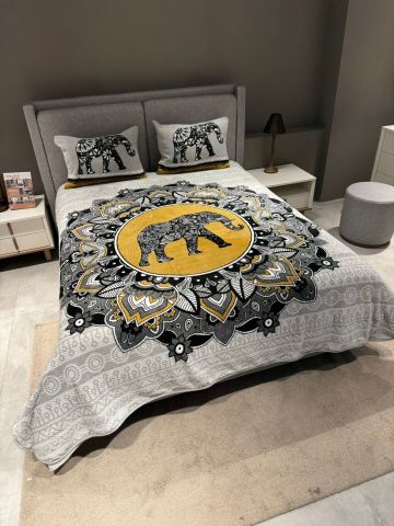 Merinos Relax Çift Kişilik Battaniye Seti Ozzy Gri