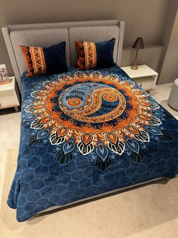 Merinos Relax Çift Kişilik Battaniye Seti İva Petrol