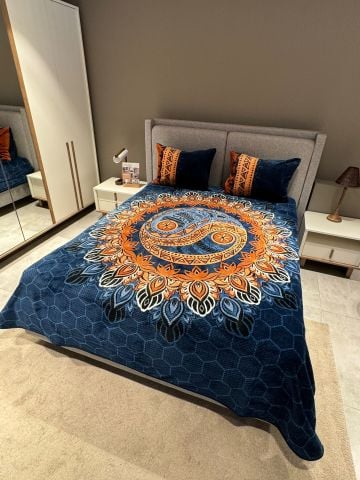 Merinos Relax Çift Kişilik Battaniye Seti İva Petrol