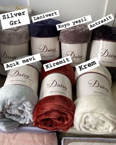 Daisy Çift Kişilik Süper Soft Yumoş Battaniye ( 7 Renk Seçeneği)