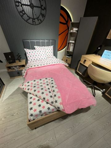Tek Kişilik Welsoft Pufidik Uyku Seti Pembe Yıldız