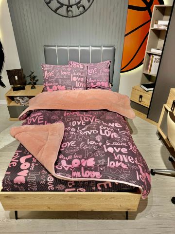Tek Kişilik Welsoft Pufidik Uyku Seti Pudra Love