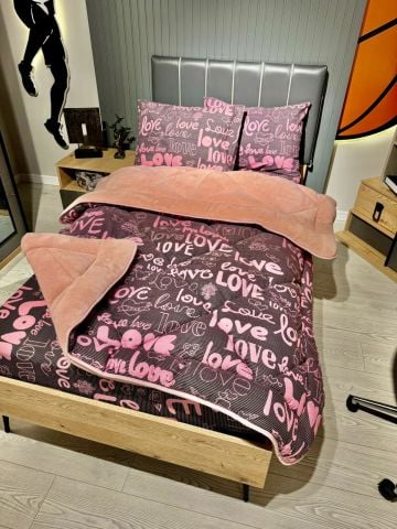 Tek Kişilik Welsoft Pufidik Uyku Seti Pudra Love