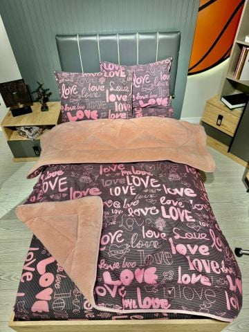 Tek Kişilik Welsoft Pufidik Uyku Seti Pudra Love