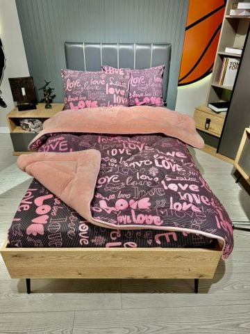 Tek Kişilik Welsoft Pufidik Uyku Seti Pudra Love
