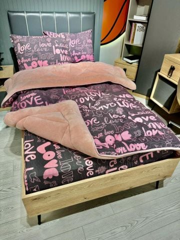 Tek Kişilik Welsoft Pufidik Uyku Seti Pudra Love