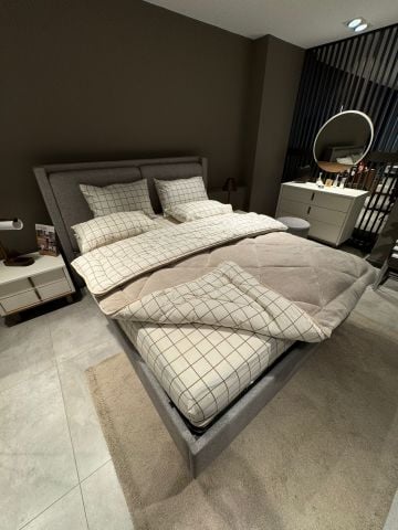 Çift Kişilik Welsoft Pufidik Uyku Seti Krem Kare (Lastikli Çarşaflı)