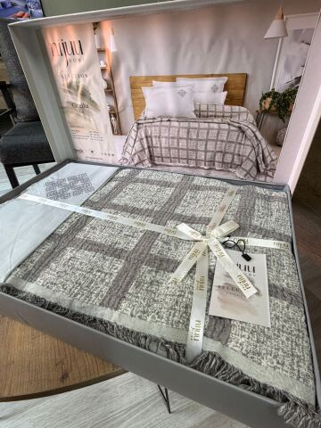 Battal Boy Müslin Yatak Örtüsü Seti %100 Pamuk Edna Gri