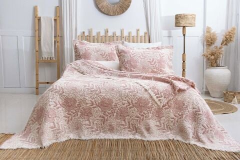 Battal Boy Müslin Yatak Örtüsü Seti Heaven Pudra