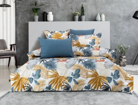 Özel Seri Pamuk Saten Tencel Nevresim Takımı Palma